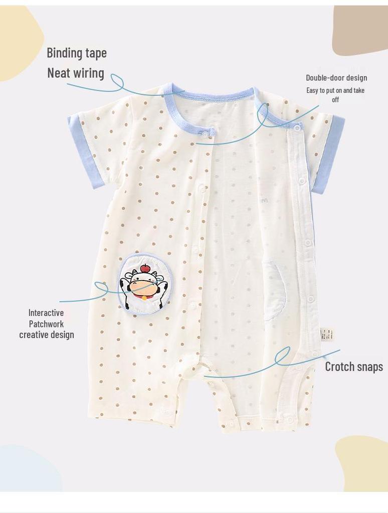 Popular Unisex Baby Summer Cotton Romper - Short Sleeve Bodysuit for Newborns