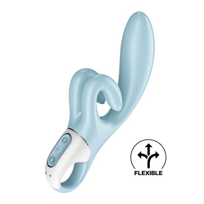 Vibromasseur Rabbit - Satisfyer - Touch Me - Bleu - Flexible - 3 Moteurs Puissants