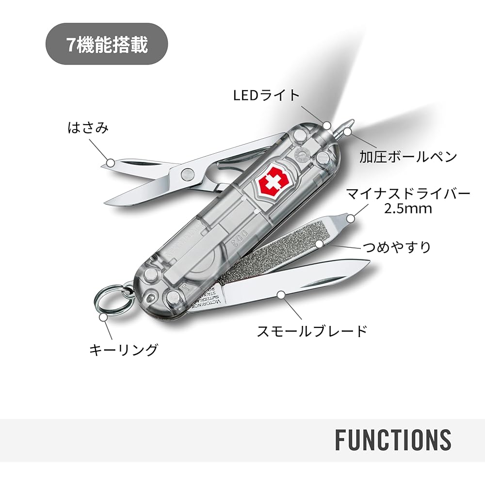 Victorinox Signature Lite Silver Tech Multi-Tool with 7 Functions, LED Light, and Ballpoint Pen