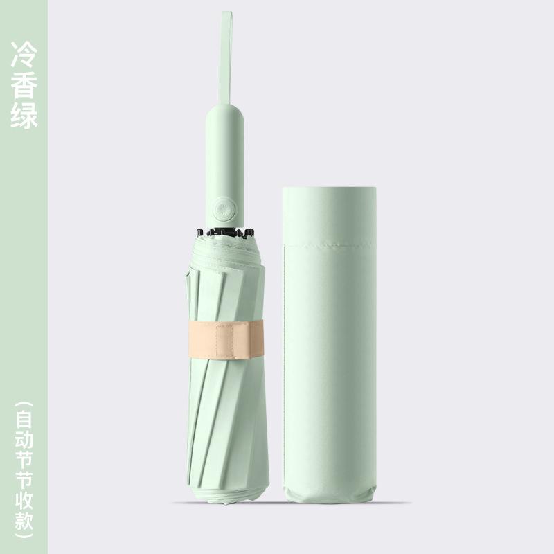 Tri-fold 10-bone automatic colored glue fabric, sunflower joint closing handle, parasol positive
