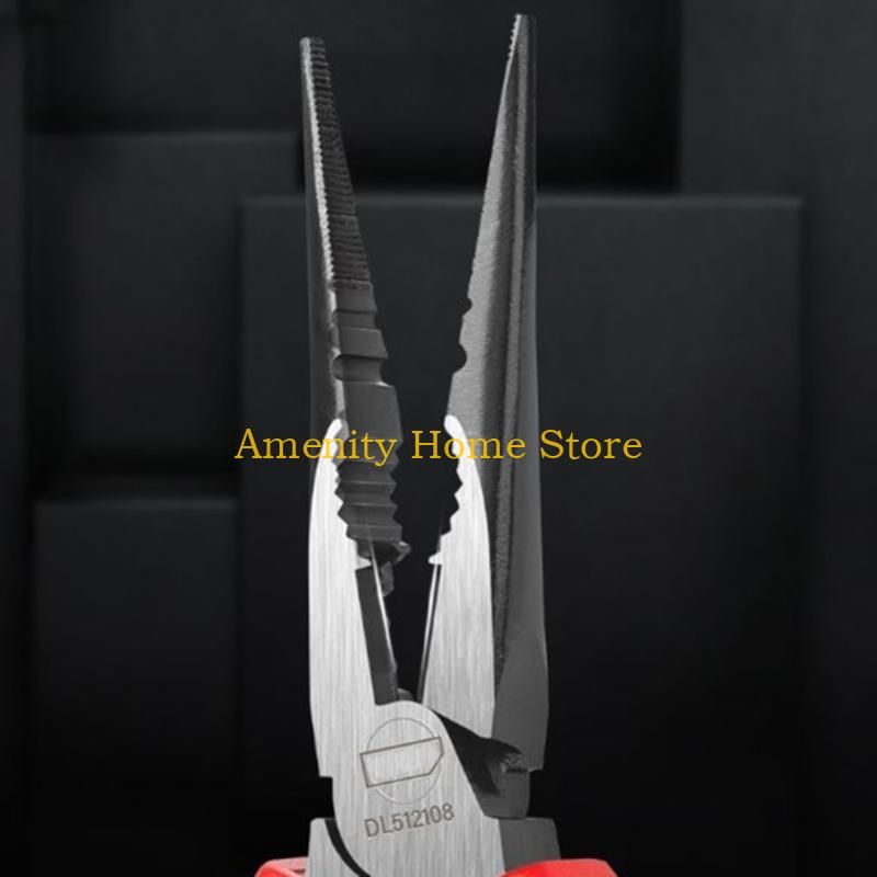 F26C 150mm Insulated Long Needle Nose Pliers, Steel TwoToned AntiSlip Handle Electrical Pliers CN