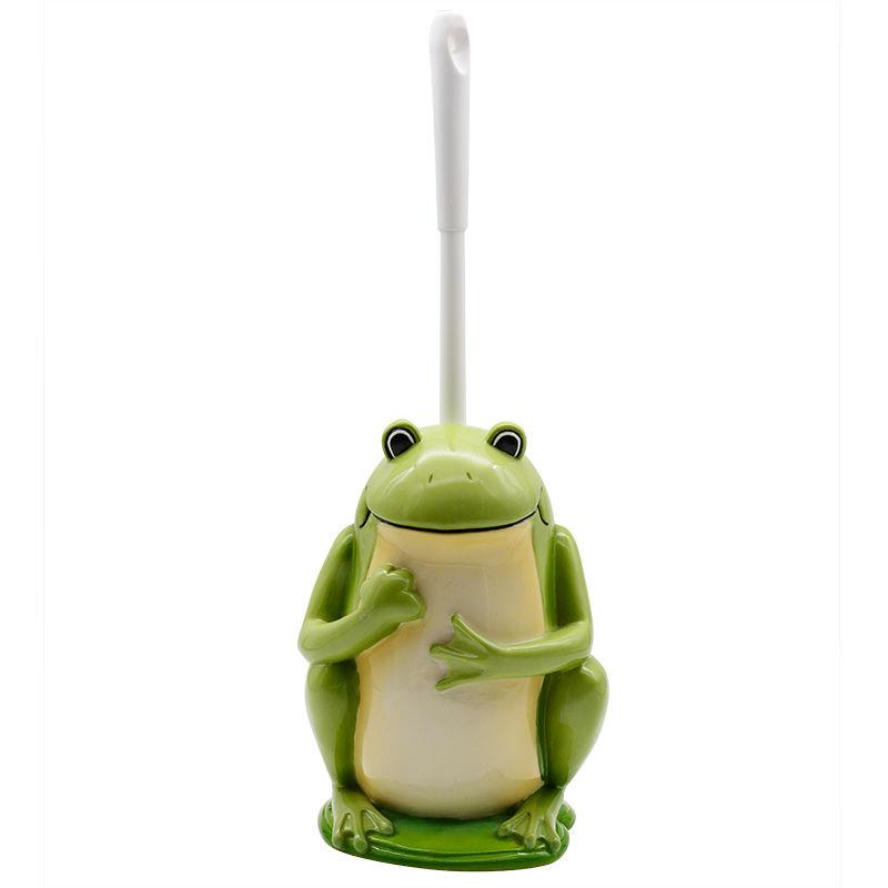 

Креативный набор туалетных щеток Мультяшный лист лотоса Лягушка Инструмент для чистки унитаза с подставкой Щетка для чистки унитаза 27*19.2*21.5cm