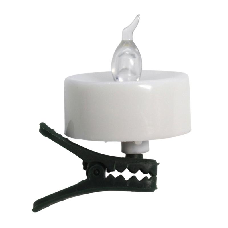 12 Count Clip Flameless LED Tealight Realistic Flame Decoration For Vases Tables Reusable Battery Candle