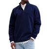 Men's Solid Color Half Zip Stand Collar Sweatshirt Men's Sports Large Size Casual Sweatshirt