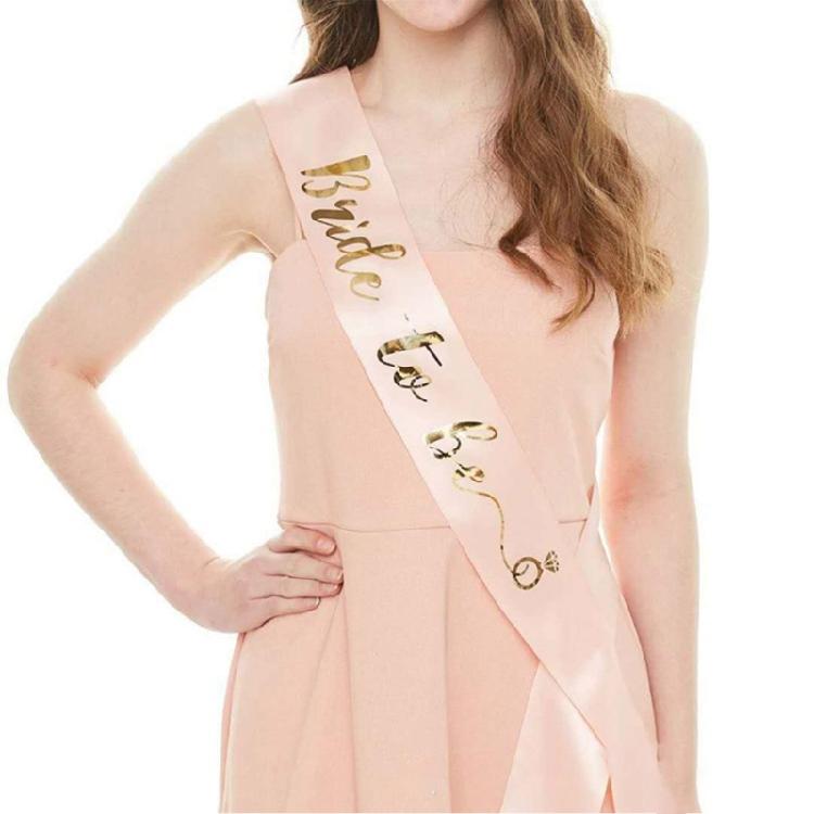 Satined Bridal Shower Sash Collection 9Pieces Wedding Decoration and Bridesmaid Gift Essential Team Bride Shoulder Strap