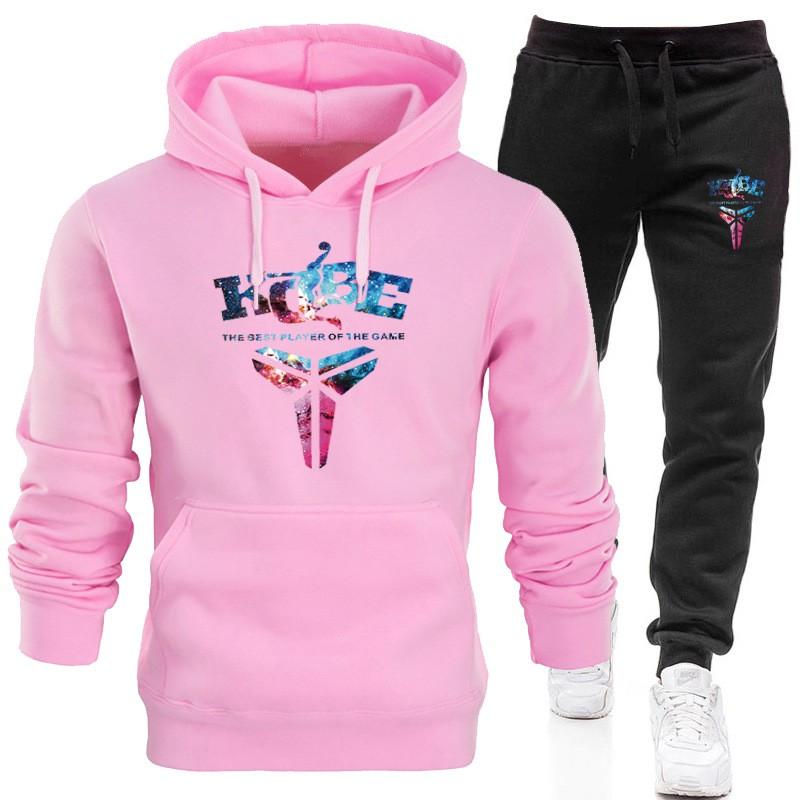 Kobe Bryant Memorial Hoodie Set Mens Black Mamba Streetwear Starry Sport Tracksuit Winter