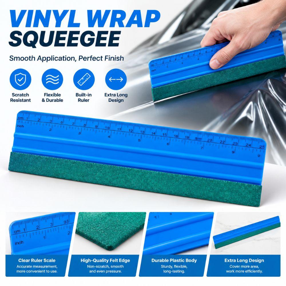 Suede Felt Window Tint Tool Measuring Edge Graphic Squeegee Wallpaper Smoother Auto Detailing