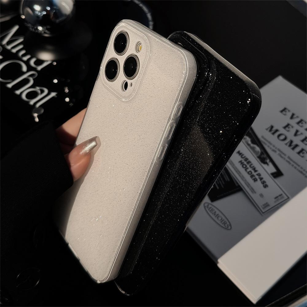 Double-layer glitter 17 iPhone 16 phone case 15pro max simple iphone13 soft 14pro full cover 11 compatible