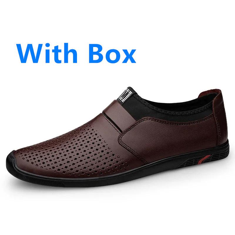 Luxury Genuine Leather Men Loafers Brown Genuine Leather Penny Loafers Man Adult Office Career Mens Shoes Sneakers Driving Shoes