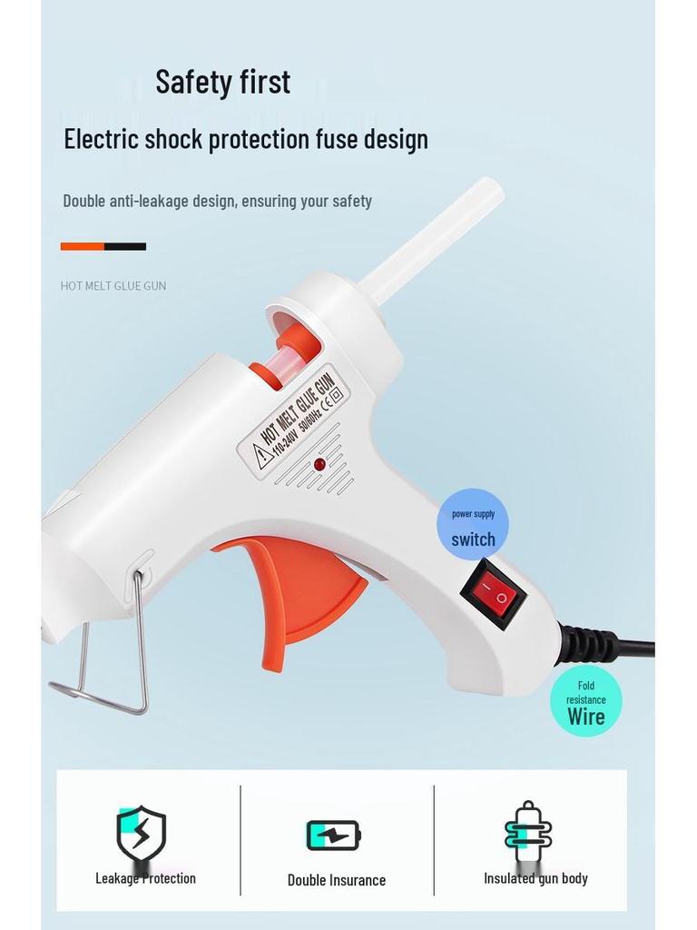High Viscosity Hot Melt Glue Gun with 7-11mm Sticks for Children's Crafts and Household Use