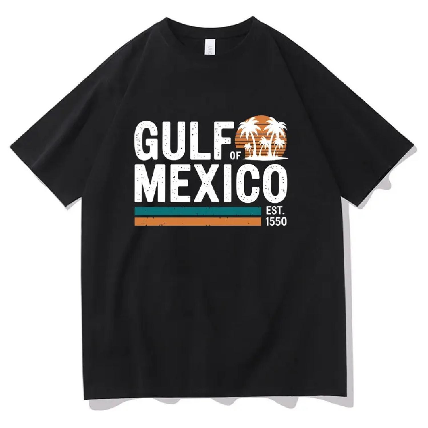 

Mens Women T Shrits Gulf of Mexico Forever Palms Summer T-shirts Beach Graphics Saying Casual Tee Holiday Vacation Crewneck Tops S чёрный