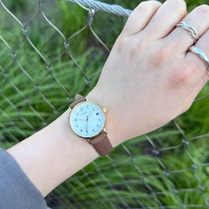 Daily Watch with Date Easy To Job Navy J-AXIS Display, Simple, Basic, Read, Business, Hunting, Student, Unisex, (CF3B0029)