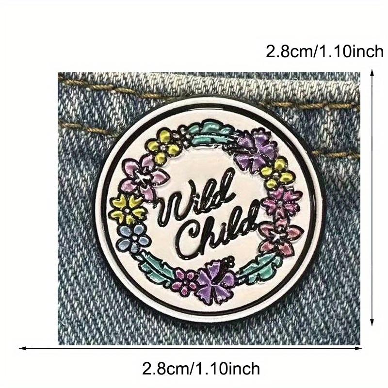 ”Wild Child“ Enamel Pin Flower Brooch Pin for Backpacks & Jackets Inspirational Flower Jewelry Accessories Gift