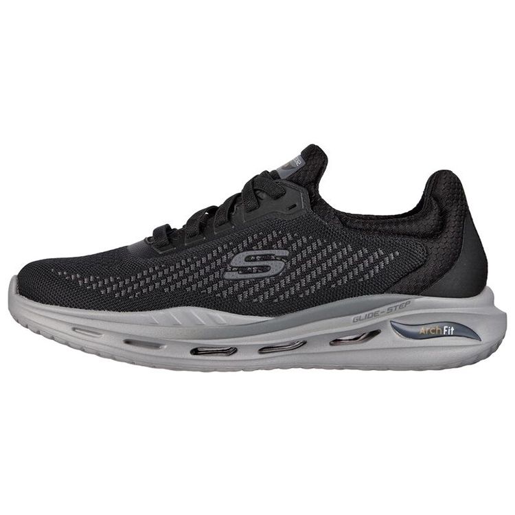 Skechers Удобные Тканевые Амортизирующие Дышащие Прочные Нескользящие Низкие Беговые Кроссовки Мужские Сникерсы Черные 210434-BLK 41