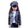 Kids Baby Girls Boys Long Sleeve Solid Outwear Leather Coat Short Jacket Clothes