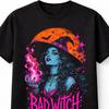 Bad Witch Gothic Halloween Moon Witchcraft Graphic Unisex TShirt