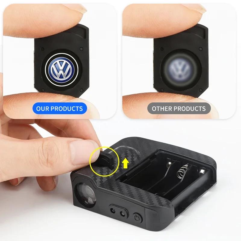 2025 Hot Car Emblem Wireless Courtesy Lamp Auto Door Welcome Light LED Projector For Volkswagen Golf-5 6 7 Bora POLO MK4 MK6 Pas