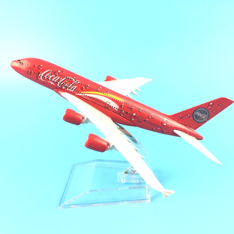 Buy 1400 Scale 16cm Cola Airlines Airbus A380 Metal Alloy Airplane Aircraft Model Decoration