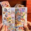 30 Pages Retro Y2K Cute Food Cake Cut Film Sticker Book Journal Handbook Scrapbook DIY Phone Case Decoration Sticker Gift