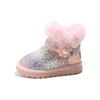 Girls snow boots children's large cotton shoes 2025 new winter piled thickened baby princess boots warm northeast