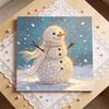 DIY Mini Framed Pearl Painting Kit Beads Canvas Home Decor Painting Snowman Winter Holiday Decoration Christmas Art Gift