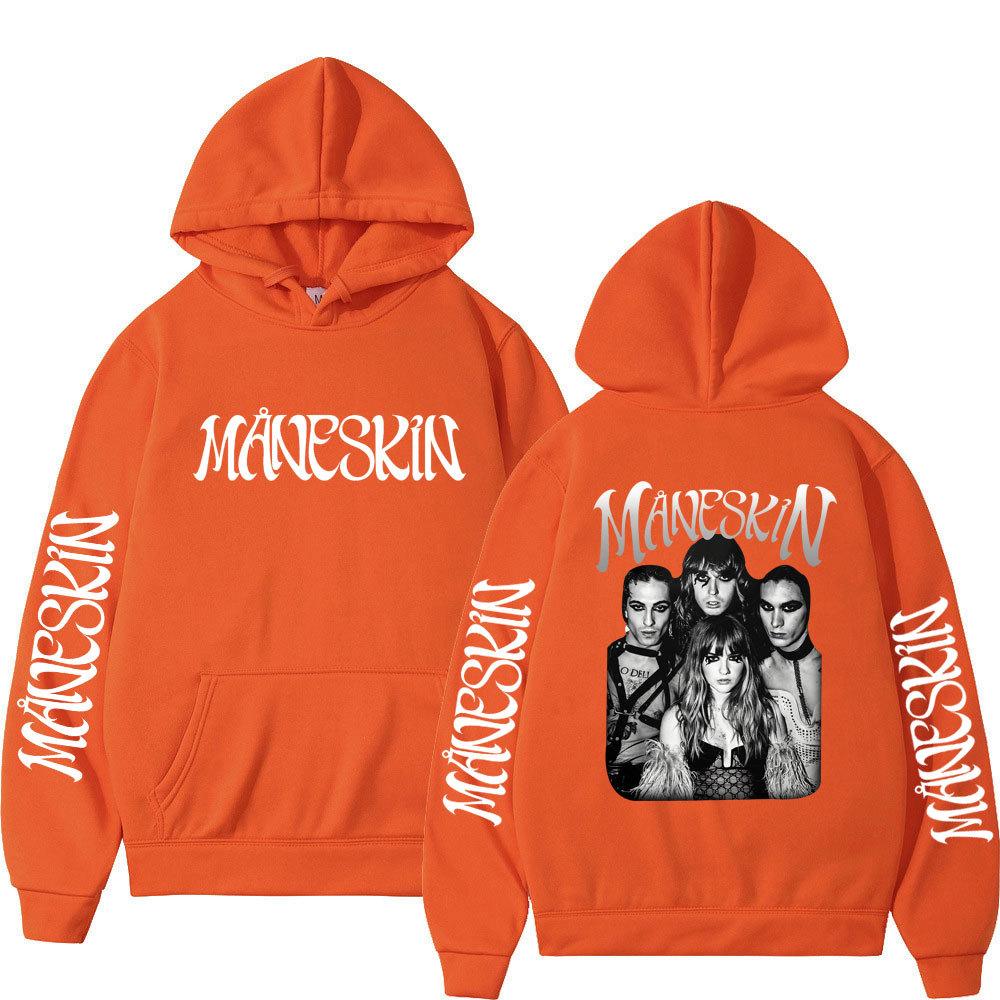 Italienische Rockband Maneskin Hoodies Sänger Grafikdruck Sweatshirts für Fans Lässige Langarm Herren-/Damenbekleidung Kapuzenpullover
