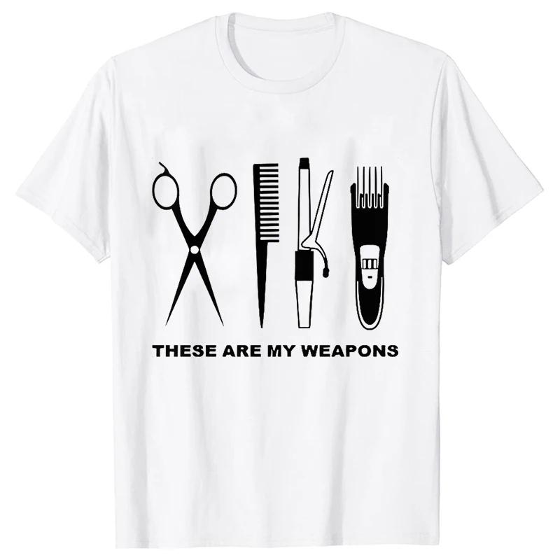 Tricou Barber Weapons Mwn Mânecă Scurtă Topuri Gât O Bătăile Inimii Frizerului Tricou Oversized Îmbrăcăminte Bărbați Topuri Foarfece