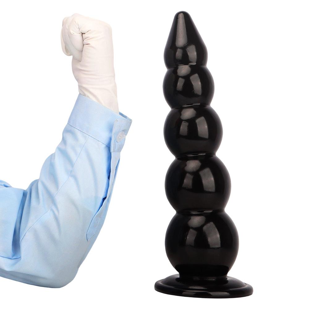 Black PVC Extra Large Anal Plug with Suction Cup Big Thick Fisting Dildo Anal Expander Masturbator Sex Toy