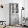 Vidaxl Display Cabinet, Concrete Grey 69.5X34X180 Cm Wood-Based Material