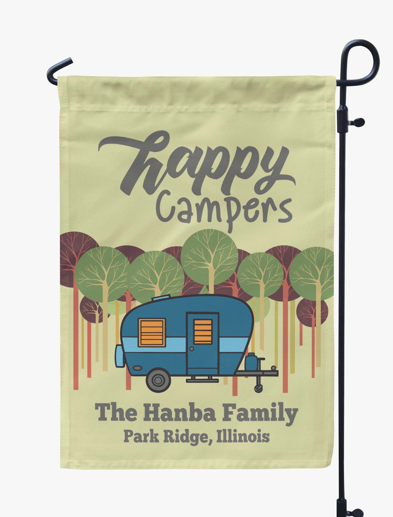 

Printtoo Tan Happy Campers Retro Camp Trailer CampingA FlagsA For Campers Personalized Double SidedA Flag Outdoor Decor Sign 12.5 x 18 Inches дубильная кора