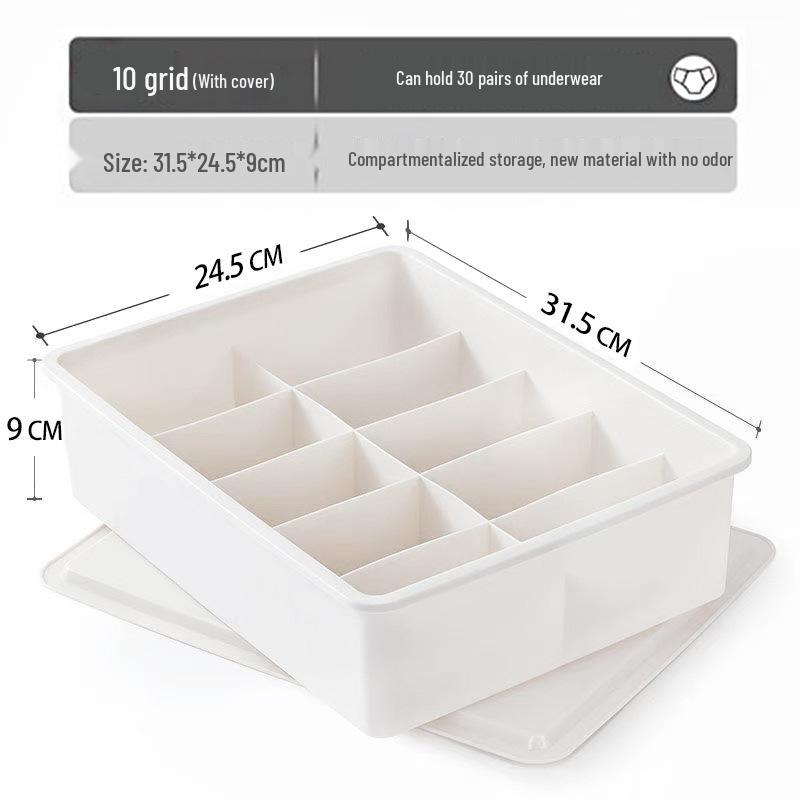 Thickened Underwear & Sock Organizer: Three-in-One Lidded Storage Box