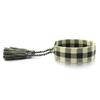 European-American Nail Style Double-Sided Woven Bracelet with Tassel, 1.3cm Handmade Wristband for Couples