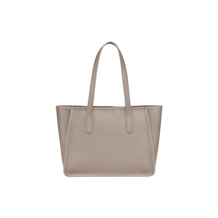 Longchamp Le Foulonné 34 Solid Color Leather Tote Bag Shopping Bag Shoulder Bag Women Tote Dove-Grey 10141021P55