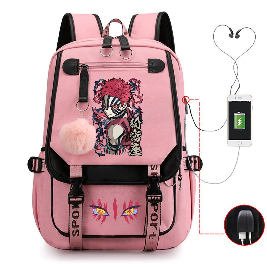 Ghost Extermination Surrounding Day Trend Backpack Large Capacity Student Schoolbag Multi-functional Leisure Outdoor Bag