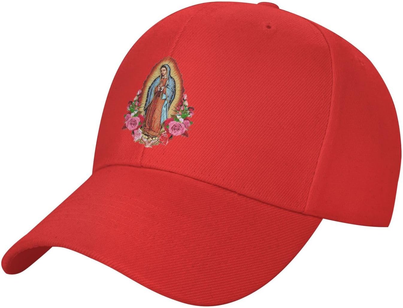

Virgen De Guadalupe Print Baseball Cap Flowers Virgin Mary Adjustable Casual Sports Dad Hat One Size