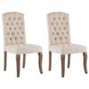 VidaXL 2x Chaises de Salle à Manger Chaises à Dîner Sièges de Cuisine Repas Meubles de Cuisine Salon Maison Intérieur Beige 287949