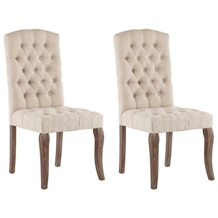 VidaXL 2x Chaises de Salle à Manger Chaises à Dîner Sièges de Cuisine Repas Meubles de Cuisine Salon Maison Intérieur Beige 287949