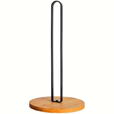 Modern Vertical Paper Towel Holder Detachable Metal Wood Construction Nordic Style Countertop Storage For Kitchen Dining Bathroom