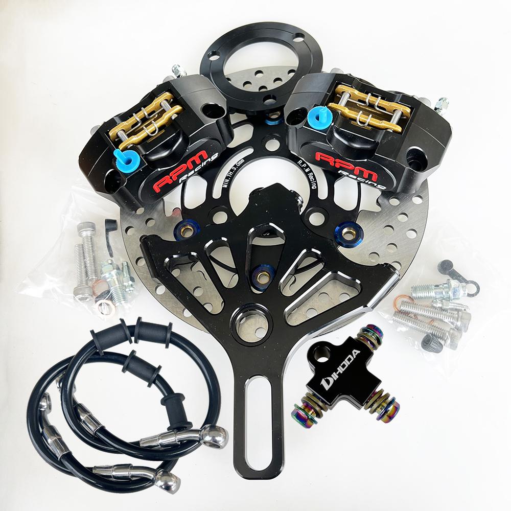 Motorcycle 2 piece RPM Brake Calipers with 220 mm Brake disc  For Rear Flat Fork Brake System For Scooter Motorbike Modify