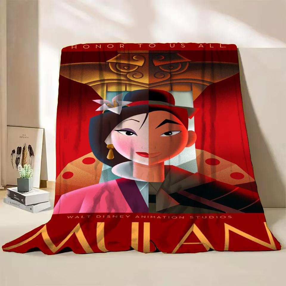 Disney Mulan Flannel Throw Blankets for Bed Sofa Home Bedroom Office Travel Children's Cover Blanket Kids Winter Warm Soft Gifts