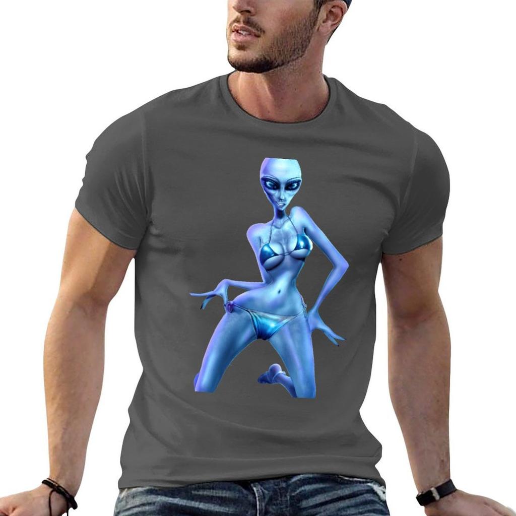 Alien Bikini Girl By Alien Complex Tshirt Functional Casual Short Sleeve Tee