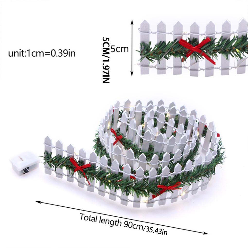 Magical Panels With LED Light Tree Tree Small Fence Christmas Elf Prop Miniature With LED Christmas Tree Fence