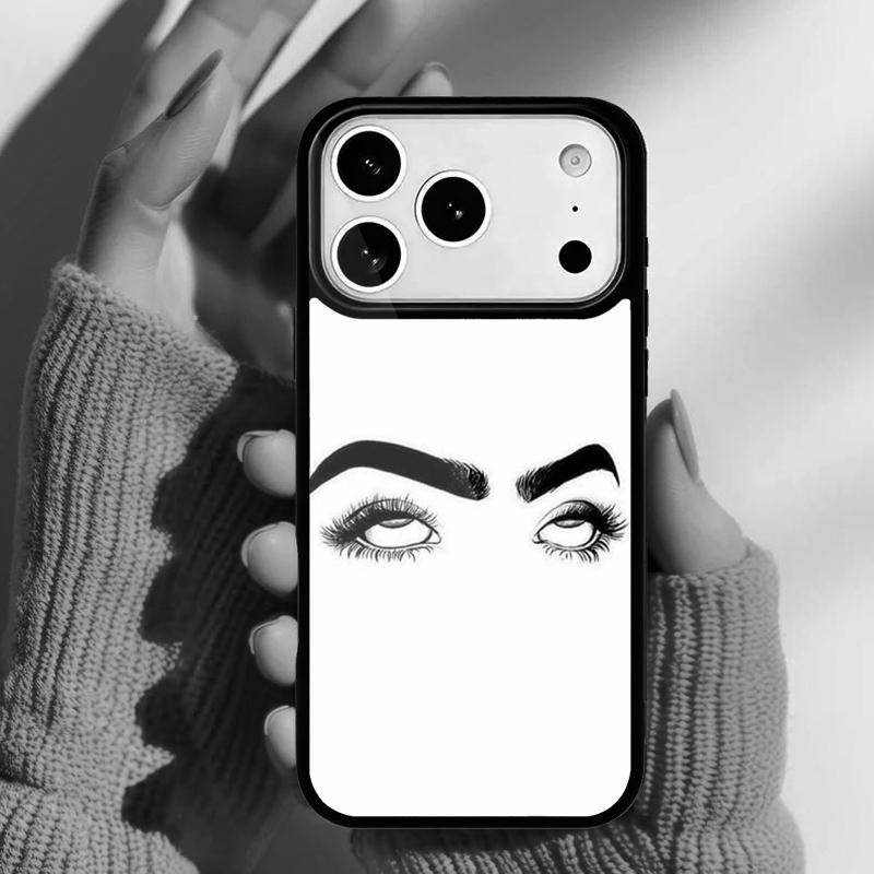 Eyes Eyelash Aesthetic Phone Case for iPhone 17 16 15 14 13 Pro Max Back Cover for 12 11 Pro Coque