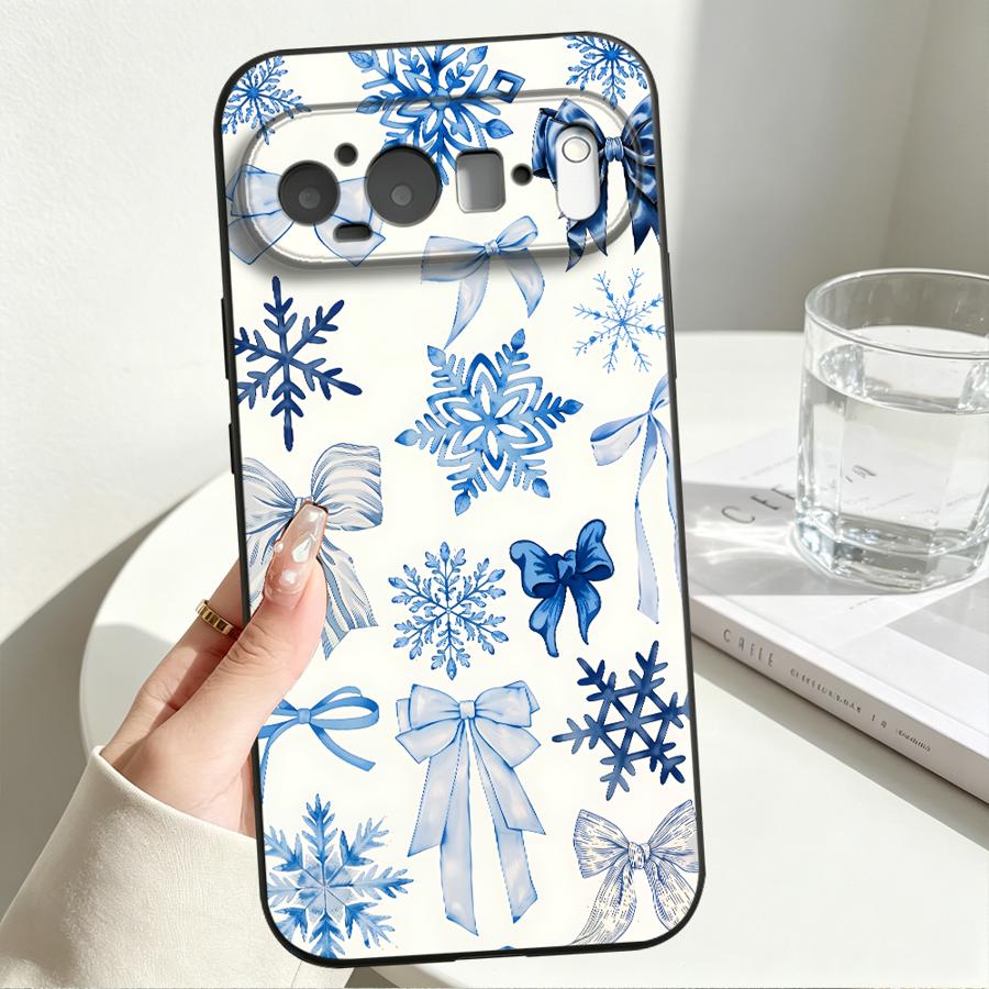 Cartoon Snowflake Bow Funda Phone Cover Case for Google Pixel 10A 6 7 8 Pro 7a 8a 10 9 Pro XL 9a 6a