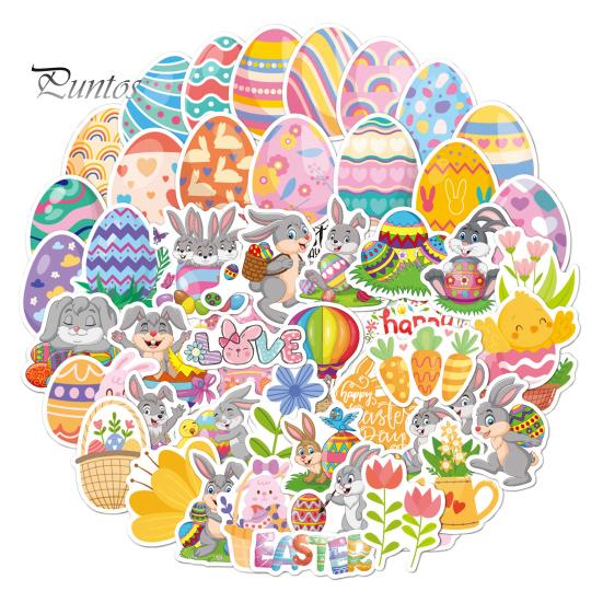 

50 шт. Пасхальна наклейка Кроляче яйце з візерунком Вінілові наклейки Водонепроникна наклейка з мультфільмом для пляшок з водою для ноутбука D