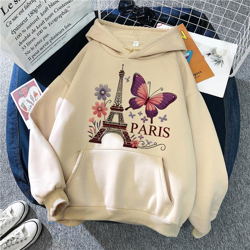 Fashion Bonjour Paris Text Print Hoodies 2025 Casual Vintge Y2k Sweatshirts Clothes Women Men Graphic Gothic Pullovers Hooded