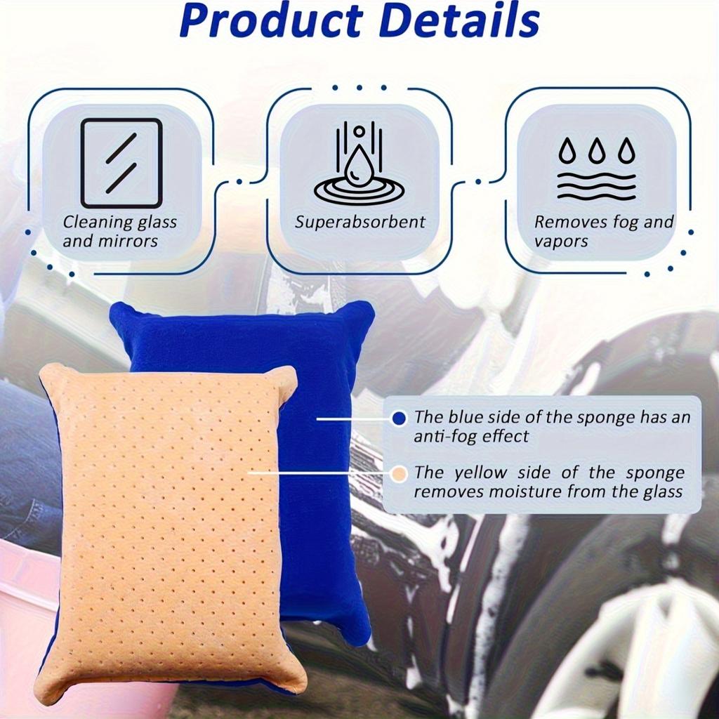 1pc Captain Clear Window Miracle - Large Super Absorbent and Anti-Fog Sponge, Suitable for Cars, Mirrors, Glasses, Etc