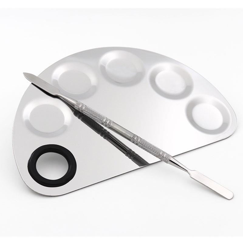 Set de Paletas Cuadradas de Acero Inoxidable para Artistas de Maquillaje para Mezclar Base y Herramientas de Belleza