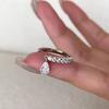 4x6mm Pear Cut All Moissanite Ring for Women   CopperWaterdrop Swing Tail Ring Full Eternity Band Party Jewelry Gift