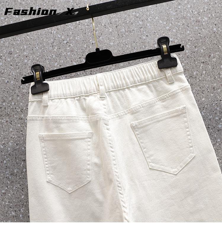 Jeans-Shorts in Übergröße für Damen, übergroß, lockere, lässige Jeans-Stretch-Freizeithose